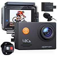 APEMAN Cámara Deportiva A79- 4K Wi-Fi 20MP Cámara de Accion Sumergible Acuatica de 40M con Micrófono Externo y Control…